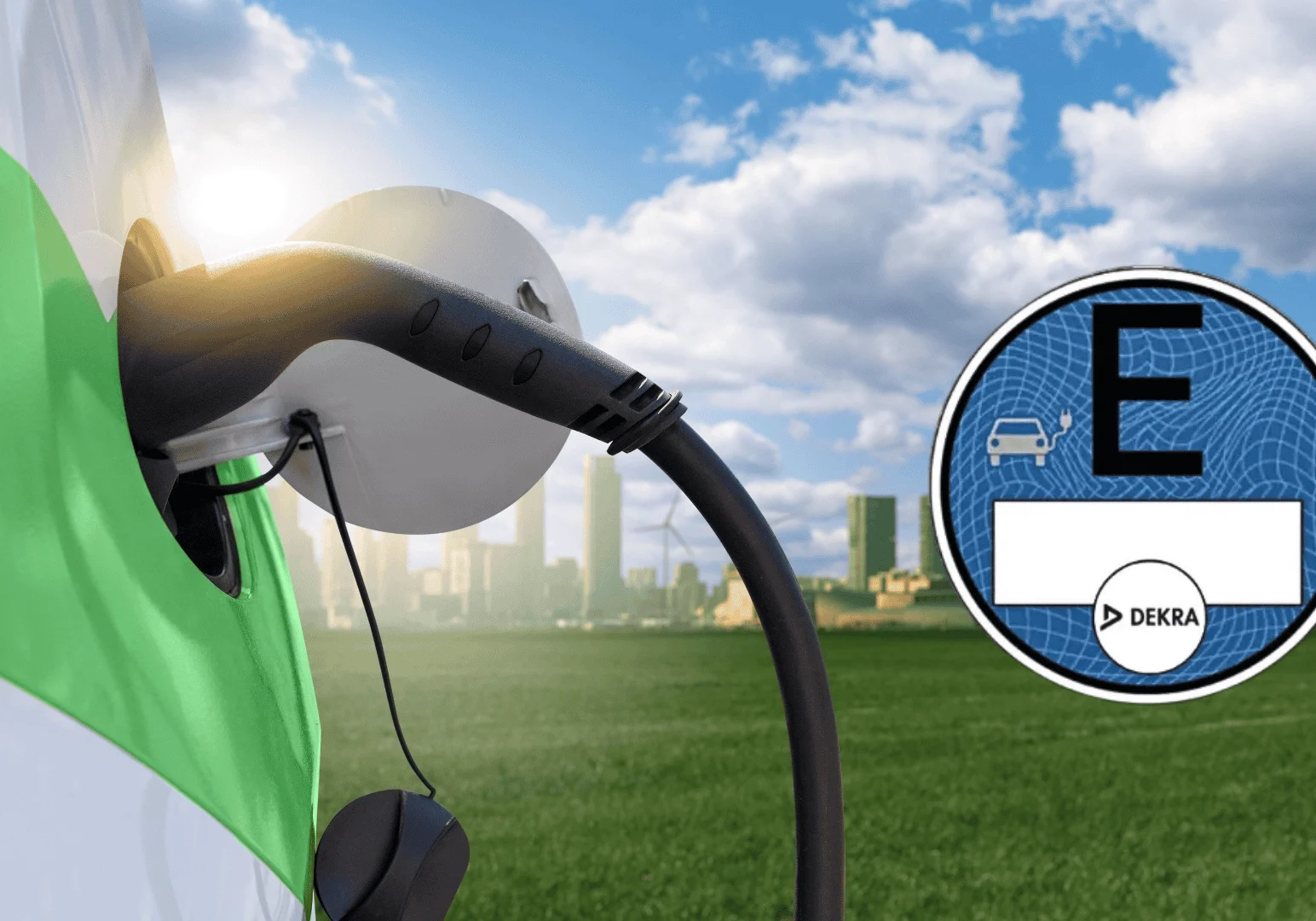 Blauwe sticker E-Plakette voor elektrische auto in Duitse steden